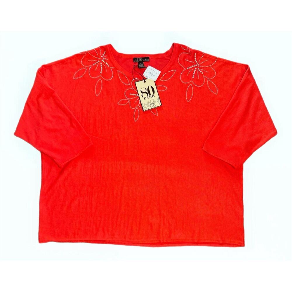 80 Park Women’s Plus Size 3X Poppy Read Sweater Fairy Whimsical Jewels Holiday